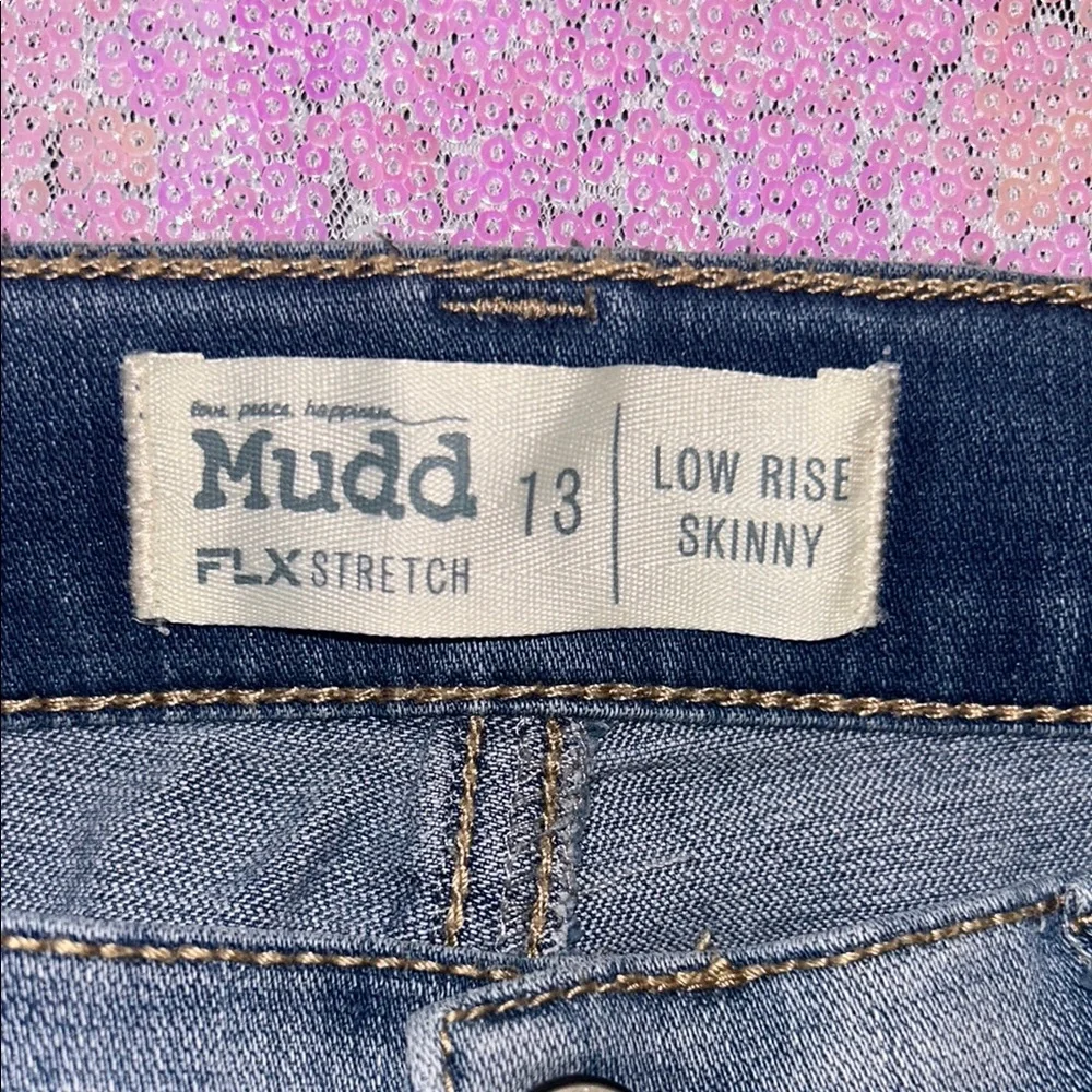 Mudd Skinny Blue Jeans with Distressed Details - Picture 5 of 6
